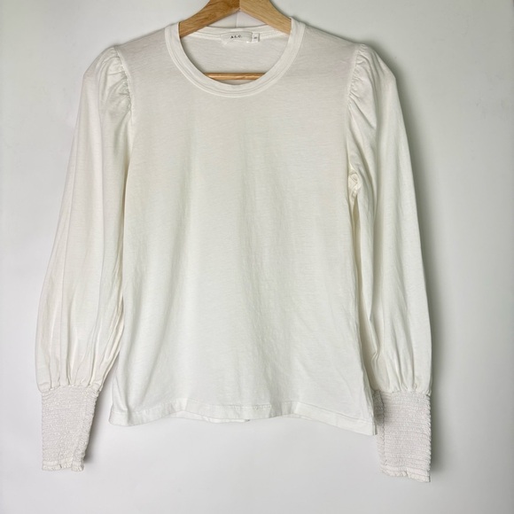 ALC White Long Puff Sleeve Tee Top - Picture 5 of 10